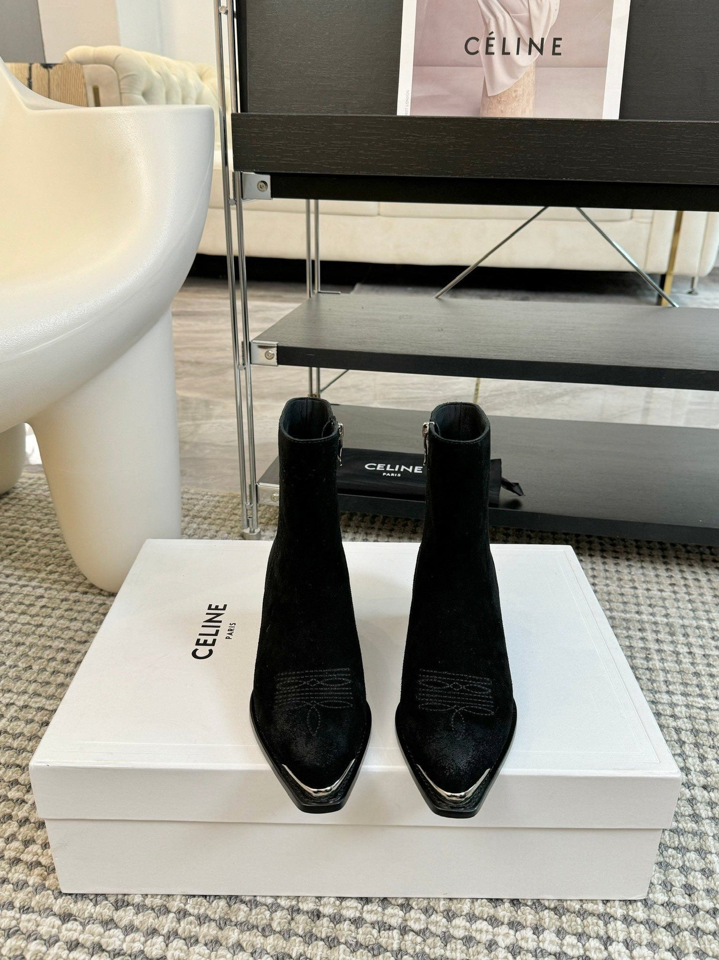 ANKLE BOOTS 45 MM IN BLACK SUEDE - 35