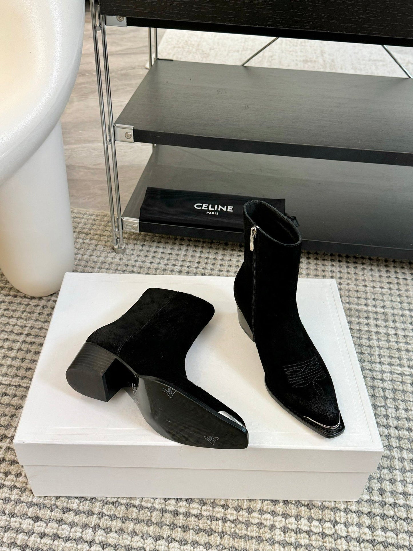 ANKLE BOOTS 45 MM IN BLACK SUEDE - 35