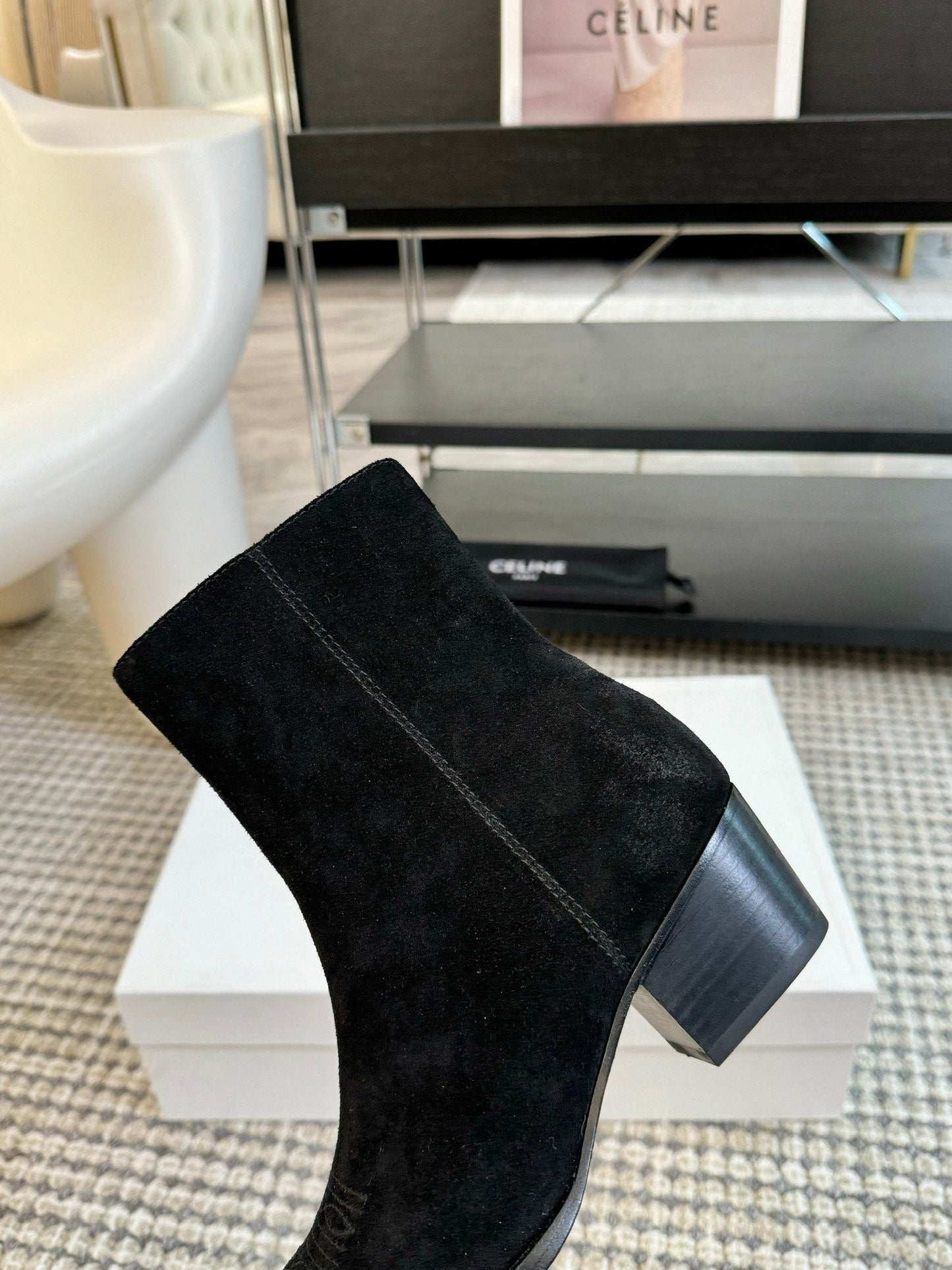 ANKLE BOOTS 45 MM IN BLACK SUEDE - 35
