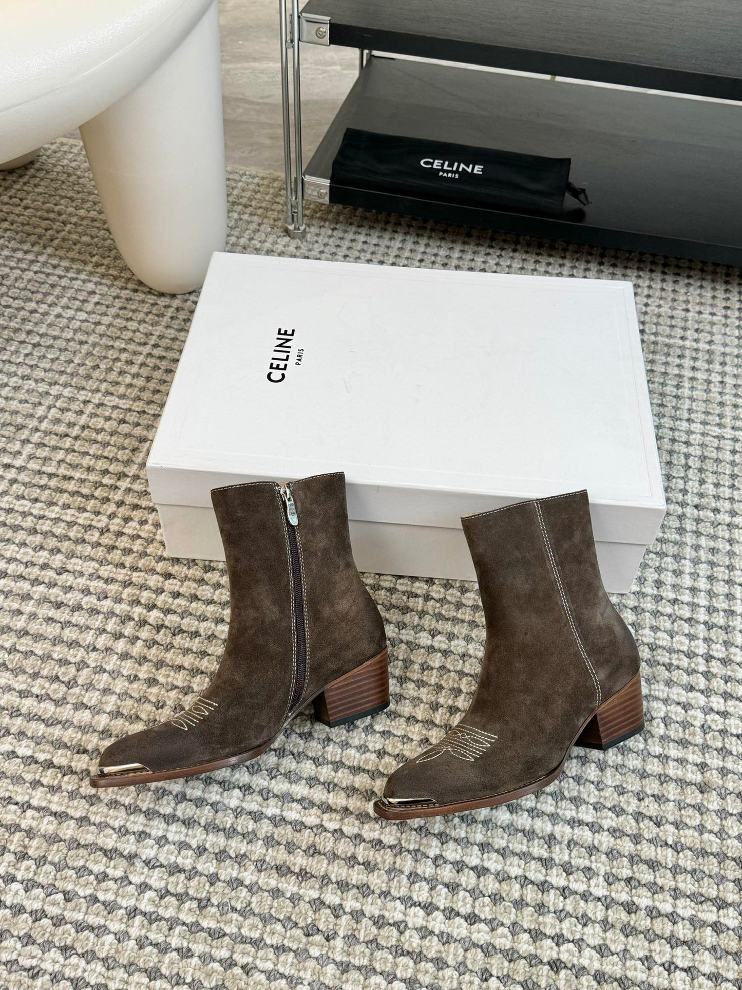 ANKLE BOOTS 45 MM IN MOCHA BROWN SUEDE - 35