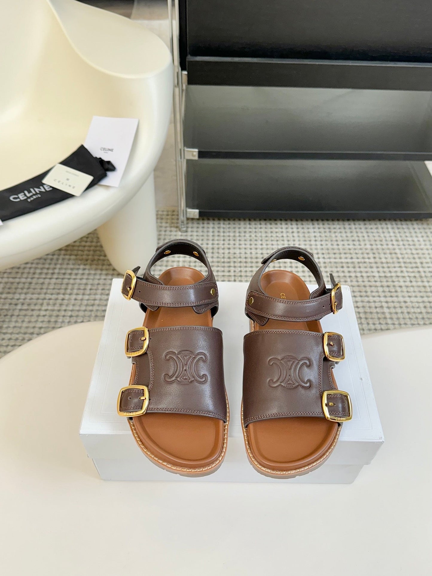MINO SANDAL IN CHOCOLATE BROWN CALFSKIN - 35