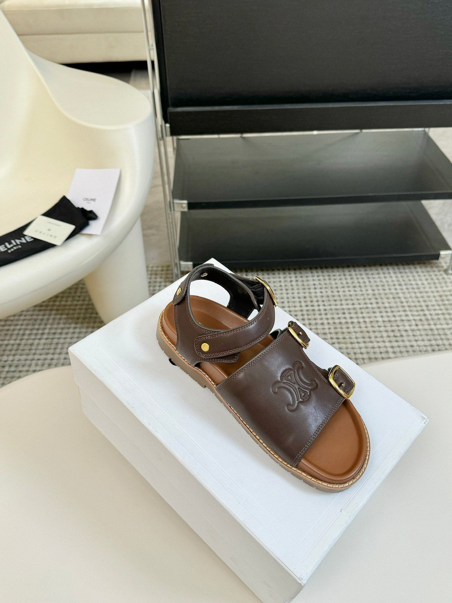 MINO SANDAL IN CHOCOLATE BROWN CALFSKIN - 35