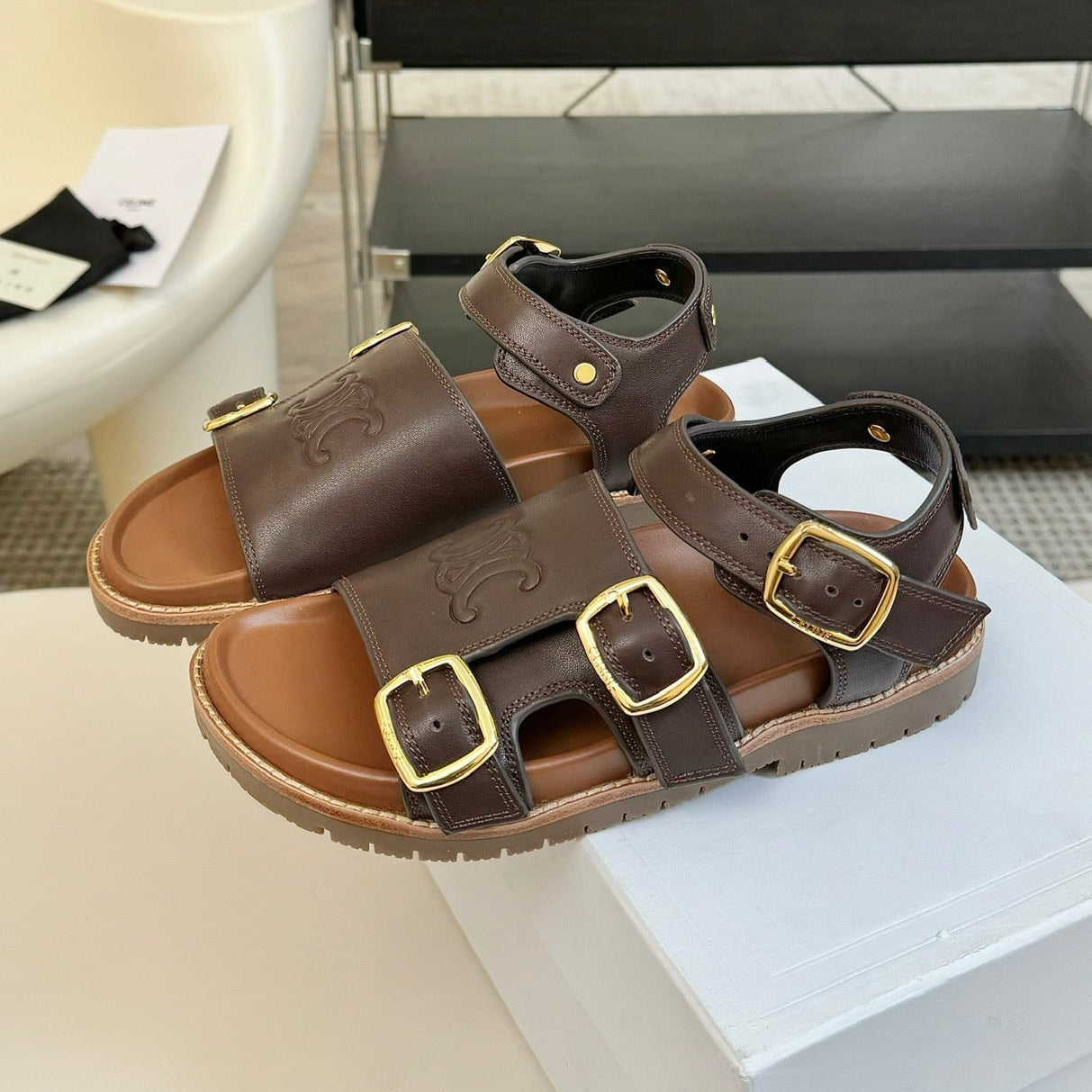 MINO SANDAL IN CHOCOLATE BROWN CALFSKIN - 35