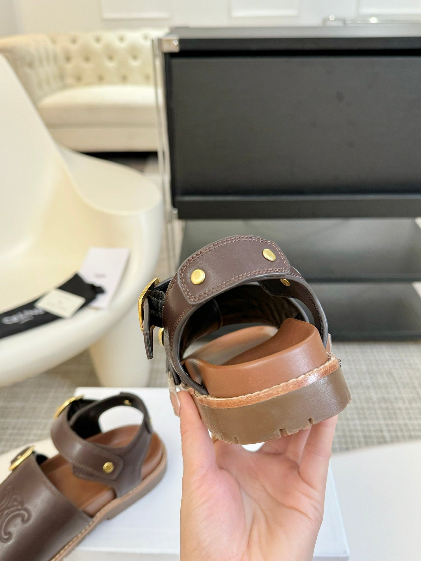 MINO SANDAL IN CHOCOLATE BROWN CALFSKIN - 35