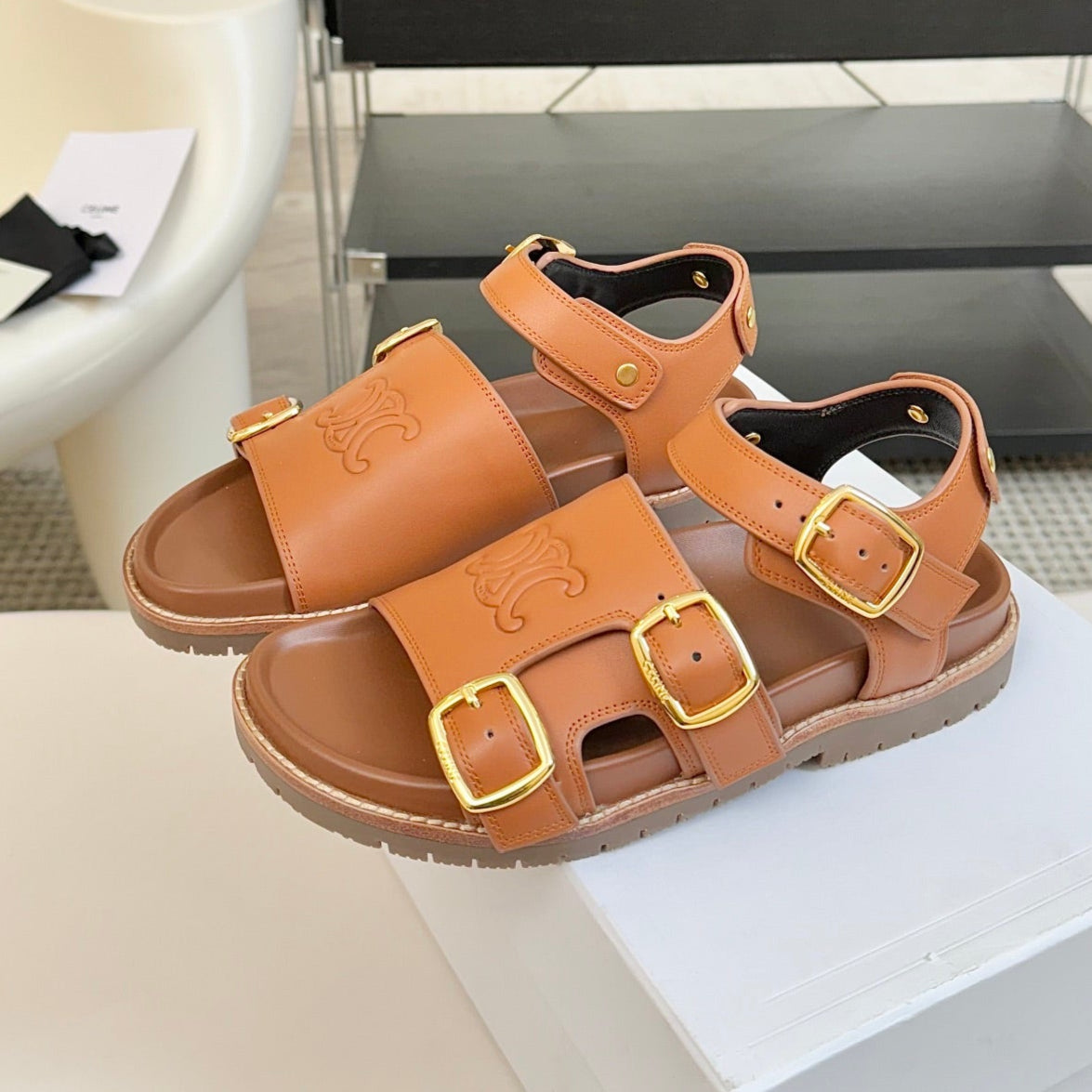 MINO SANDAL IN BRONZE BROWN CALFSKIN - 35