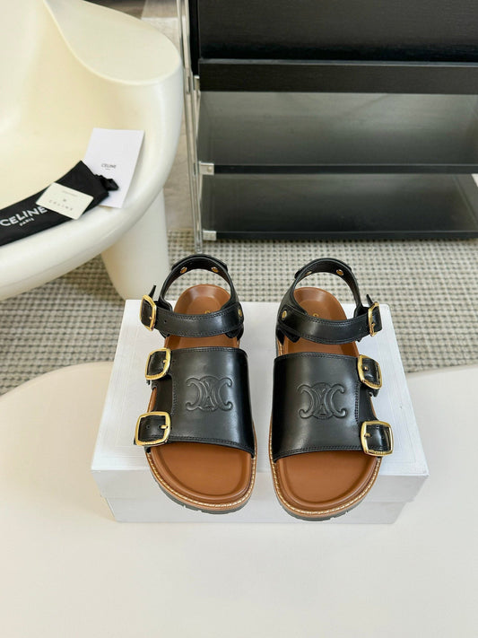 MINO SANDAL IN BLACK CALFSKIN - 35