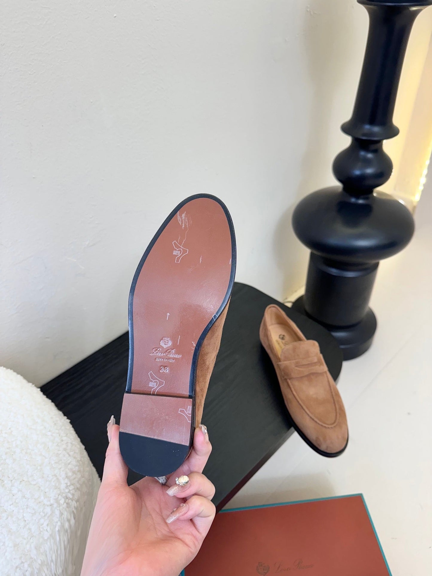 CLASSIC LOAFERS IN TERRACOTTA SUEDE - 35