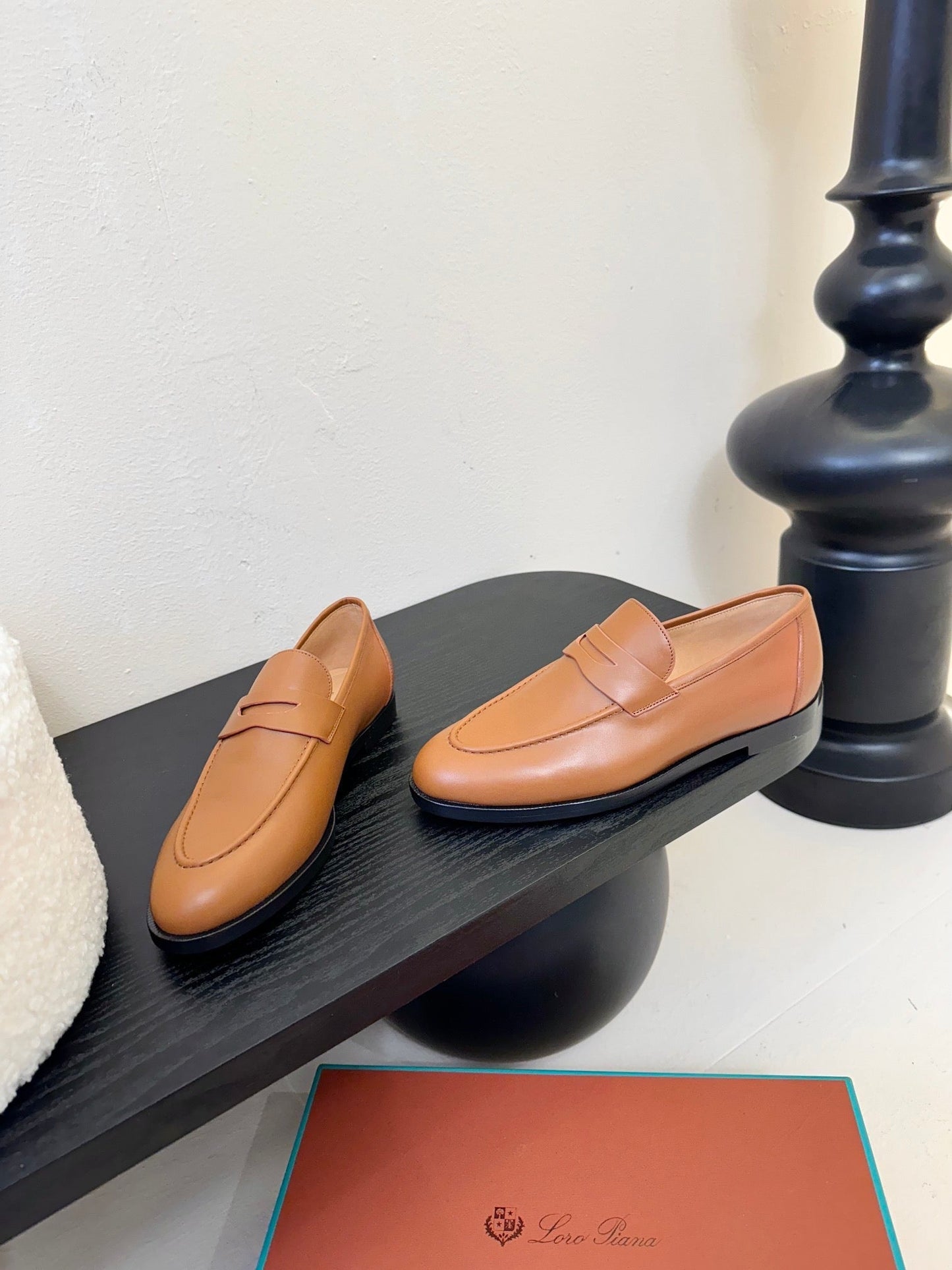 LOAFERS IN CINNAMON BROWN LAMBSKIN - 35