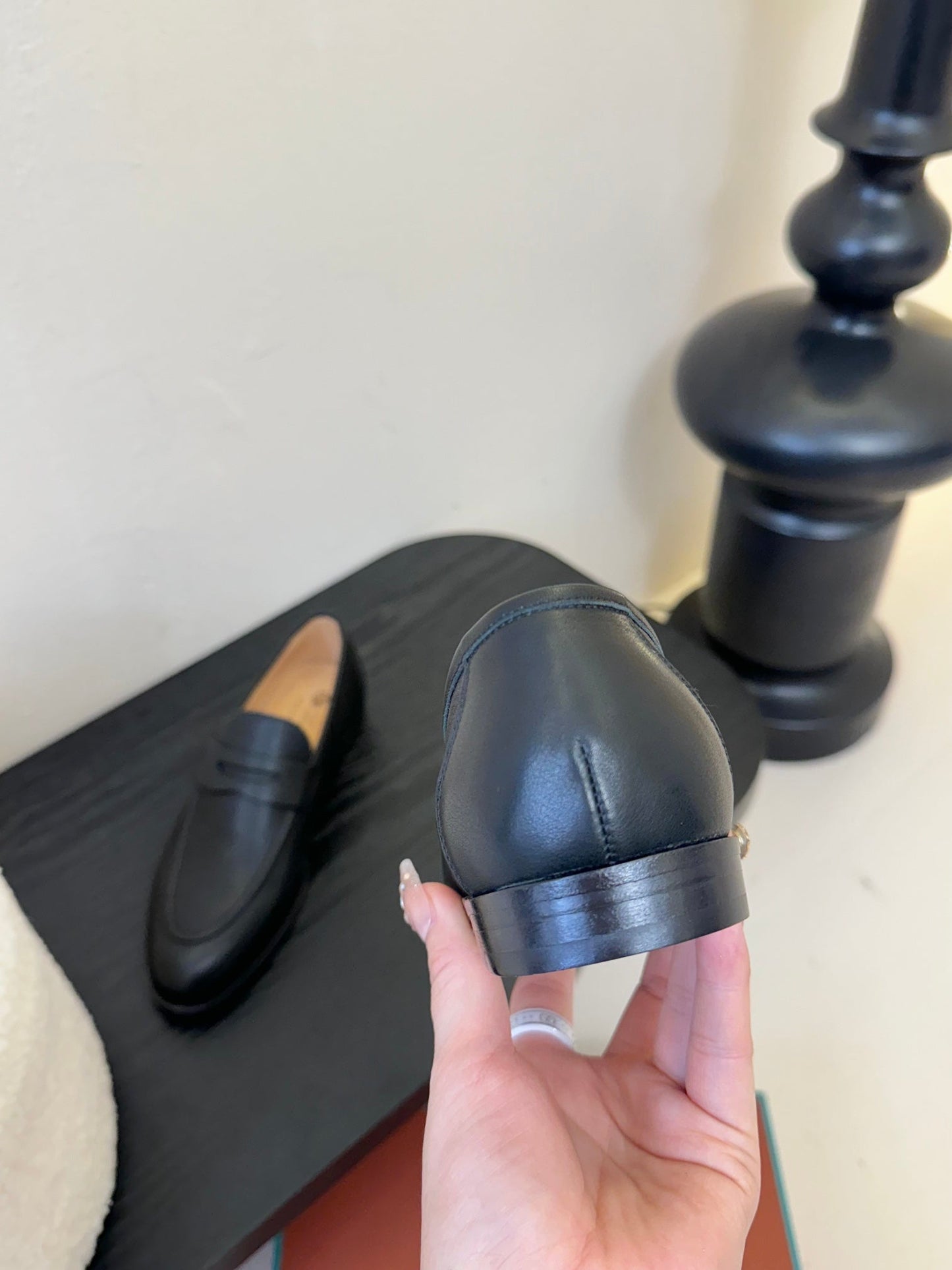 LOAFERS IN BLACK LAMBSKIN - 35