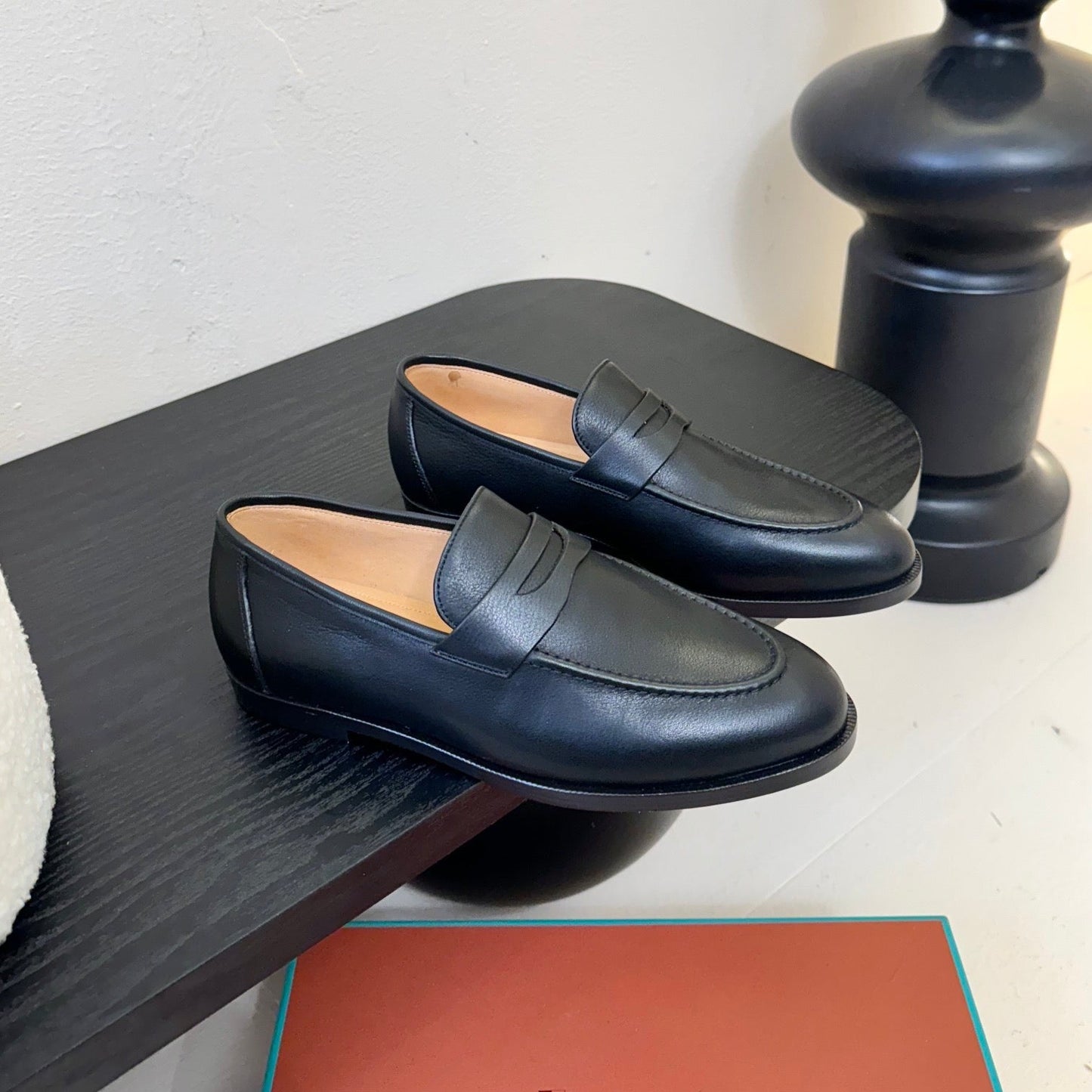 LOAFERS IN BLACK LAMBSKIN - 35