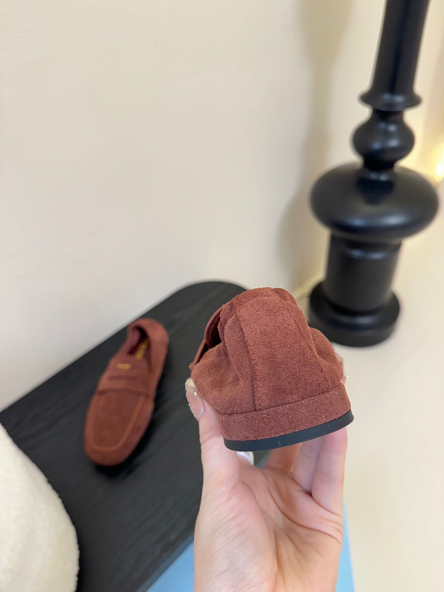 PRADA 25S SHUFFLE LOAFERS IN DARK BROWN SUEDE - 35
