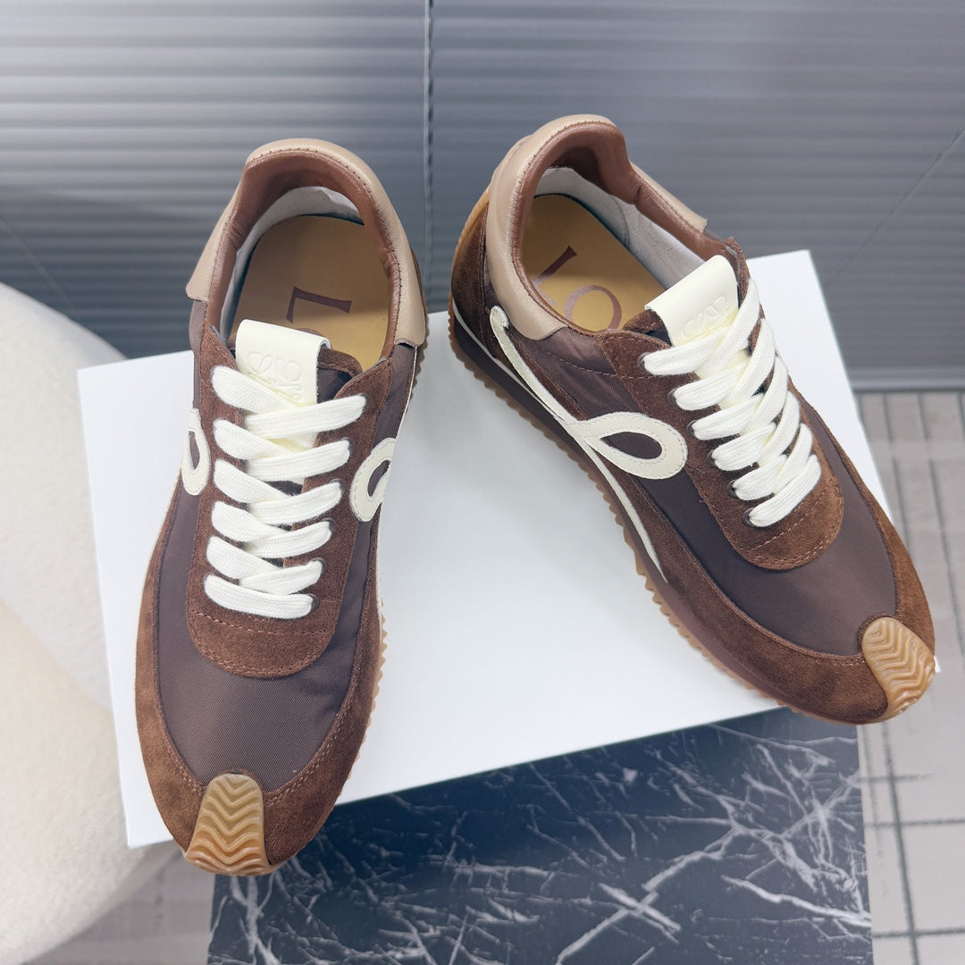 BALLET RUNNER 2.0 IN CHOCOLATE BROWN SUEDE AND LYCRA FABRIC - 35