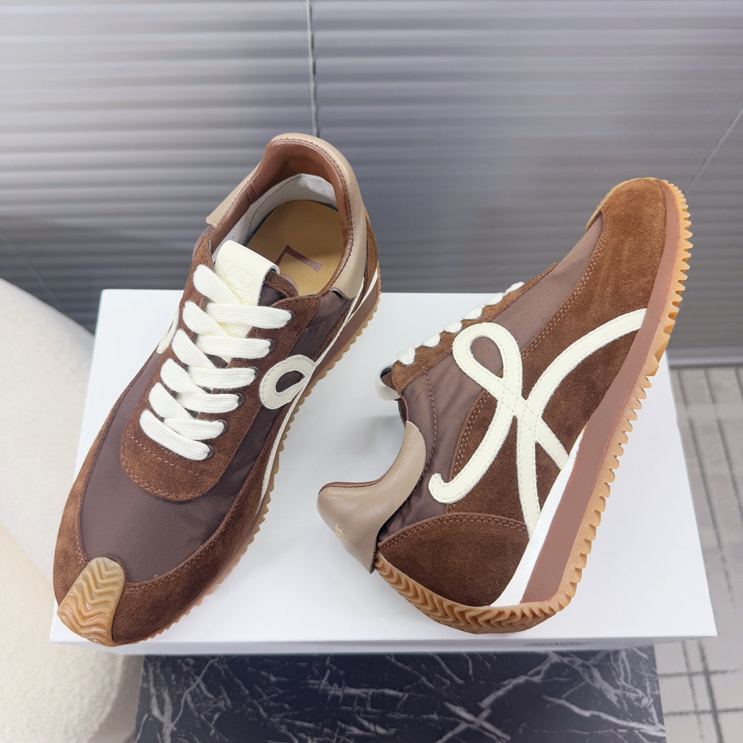 BALLET RUNNER 2.0 IN CHOCOLATE BROWN SUEDE AND LYCRA FABRIC - 35