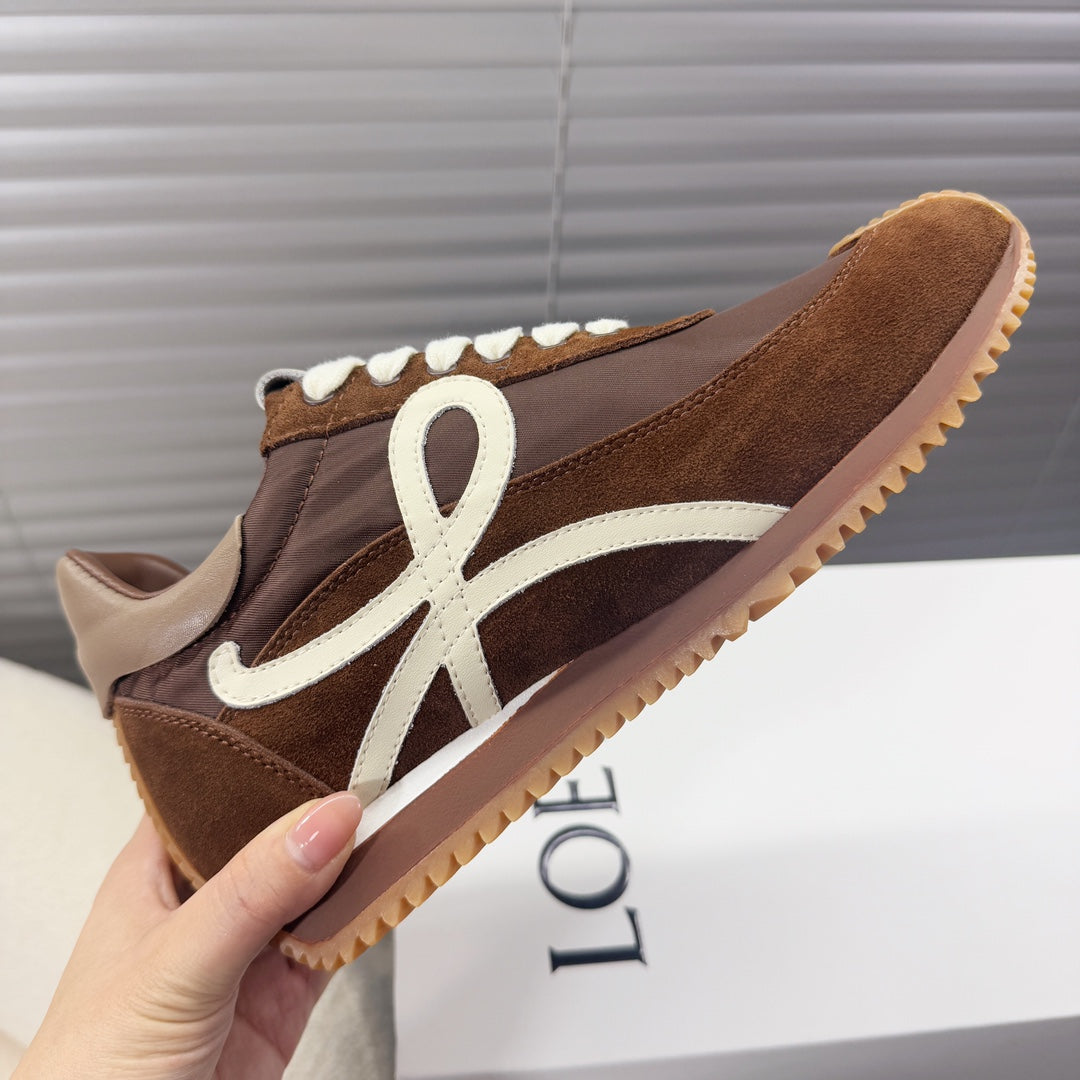 BALLET RUNNER 2.0 IN CHOCOLATE BROWN SUEDE AND LYCRA FABRIC - 35