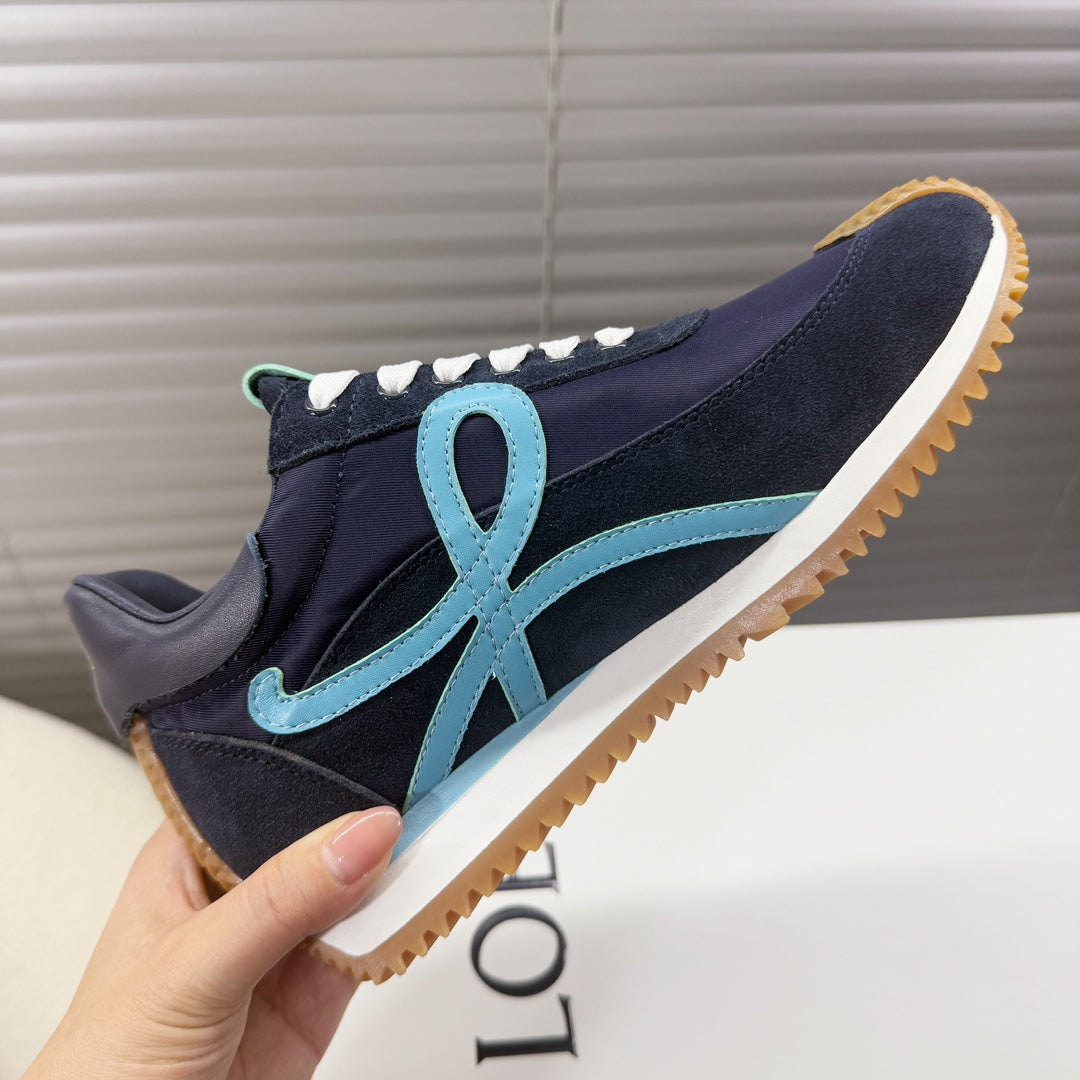 BALLET RUNNER 2.0 IN AEGEAN BLUE SUEDE AND LYCRA FABRIC - 35