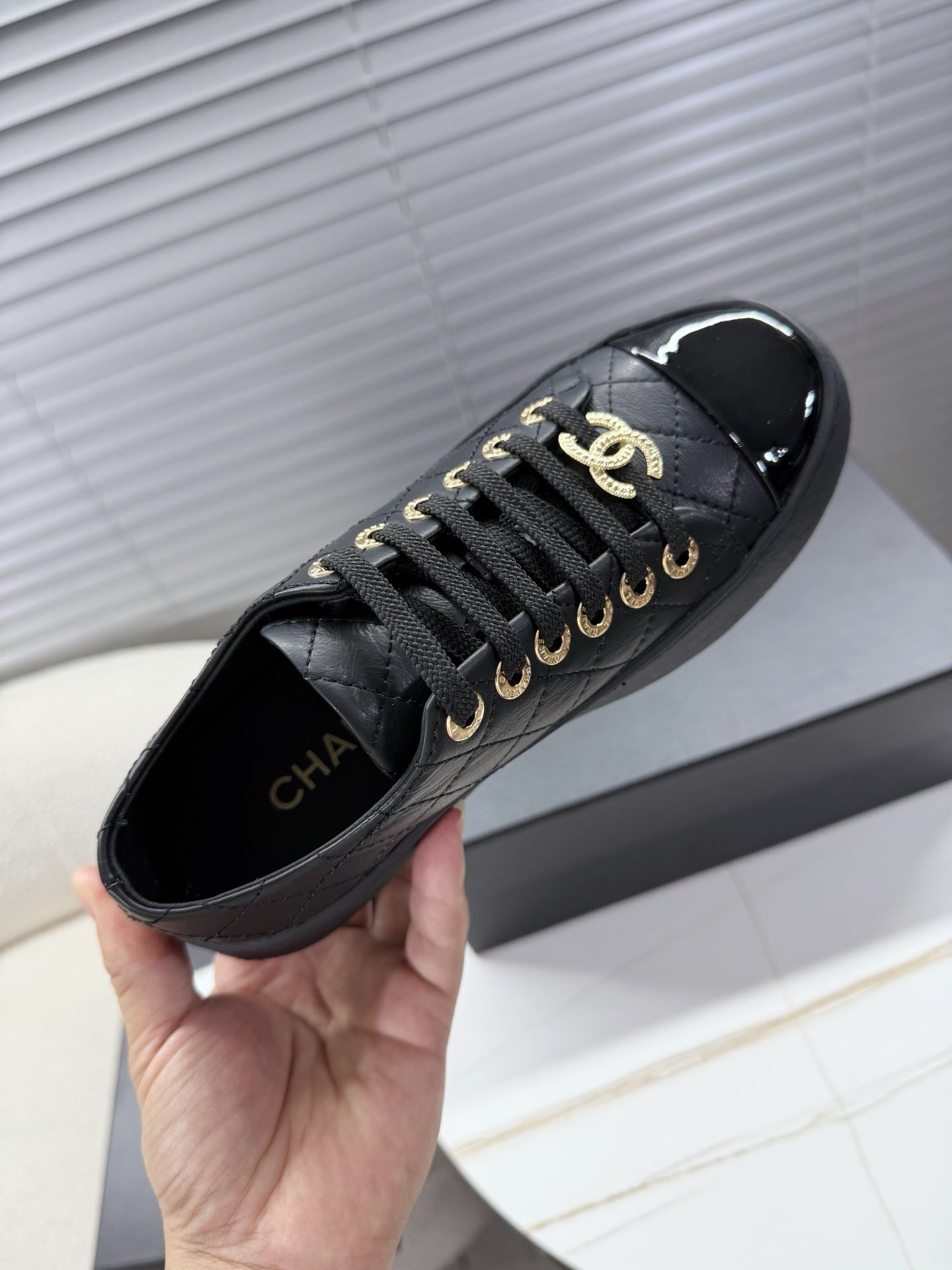 CHANEL 25S TRAINERS BLACK FULL 35MM IN CALFSKIN - 35