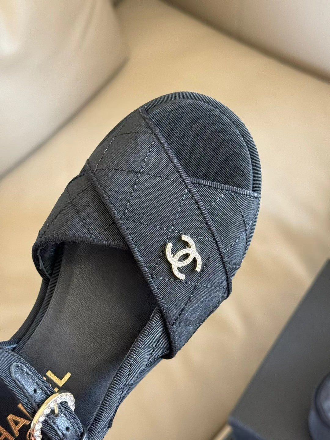 CC CLASSIC WEDGE SANDALS IN BLACK FABRIC - 35