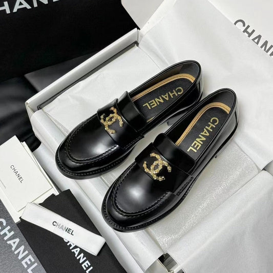 CC LOAFER BLACK CALFSKIN WITH META LOGO - 35