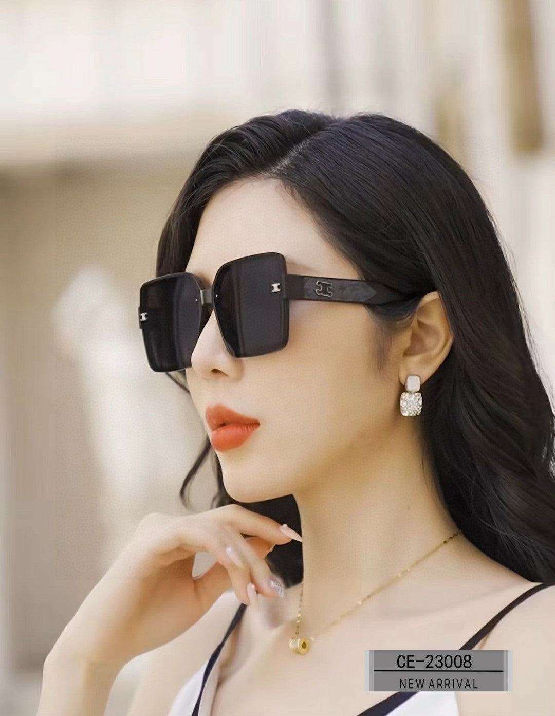 TRIOMPHE SUNGLASS 23008 IN ACETATE - Ivory/Grey Smoke
