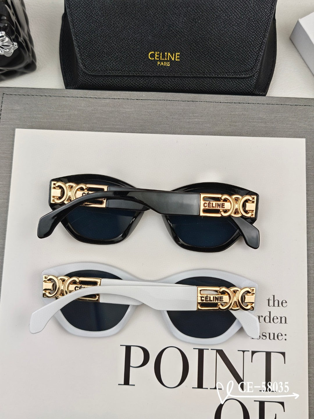TRIOMPHE SUNGLASS 58035 IN ACETATE - Black