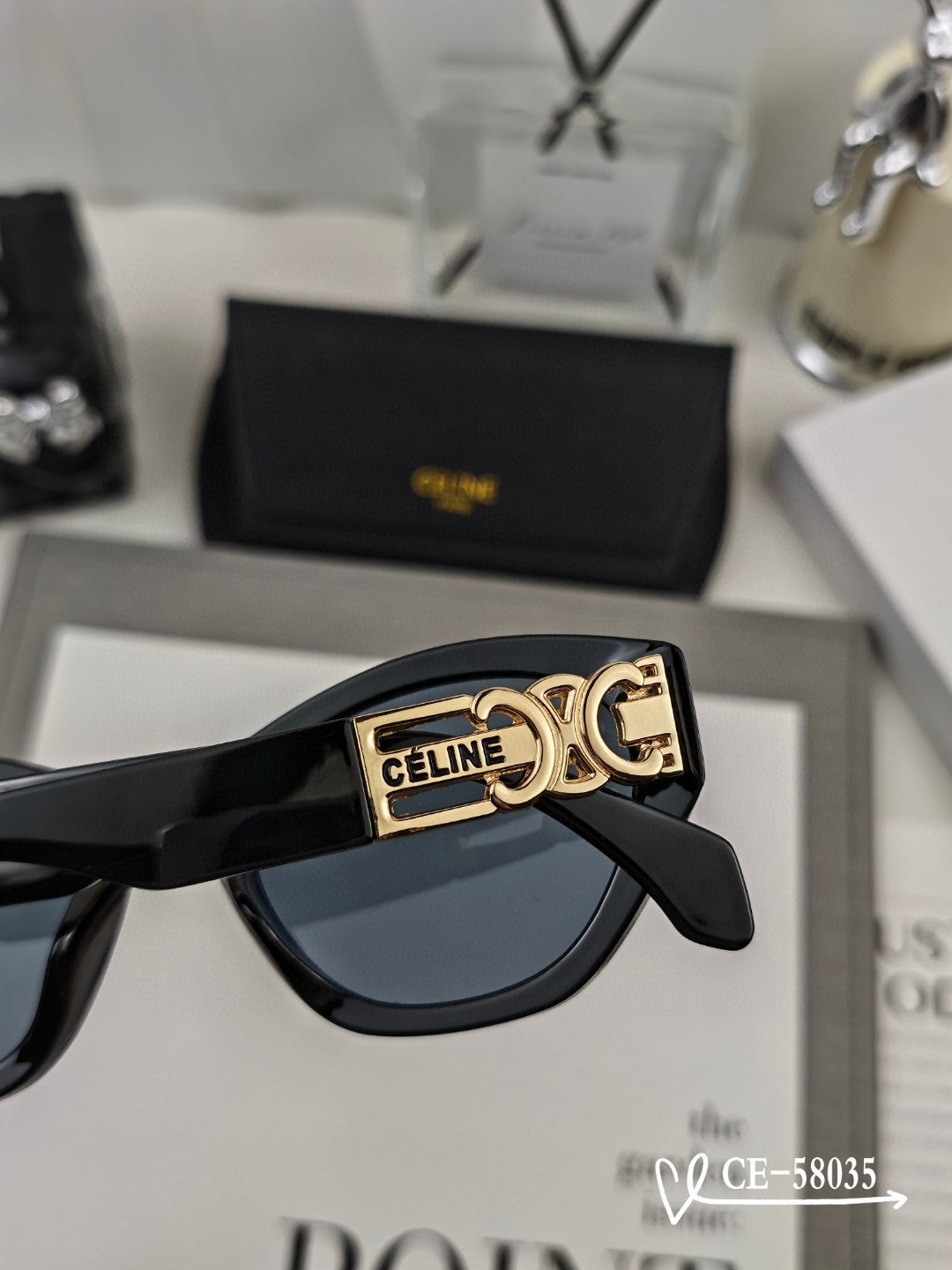 TRIOMPHE SUNGLASS 58035 IN ACETATE - Black