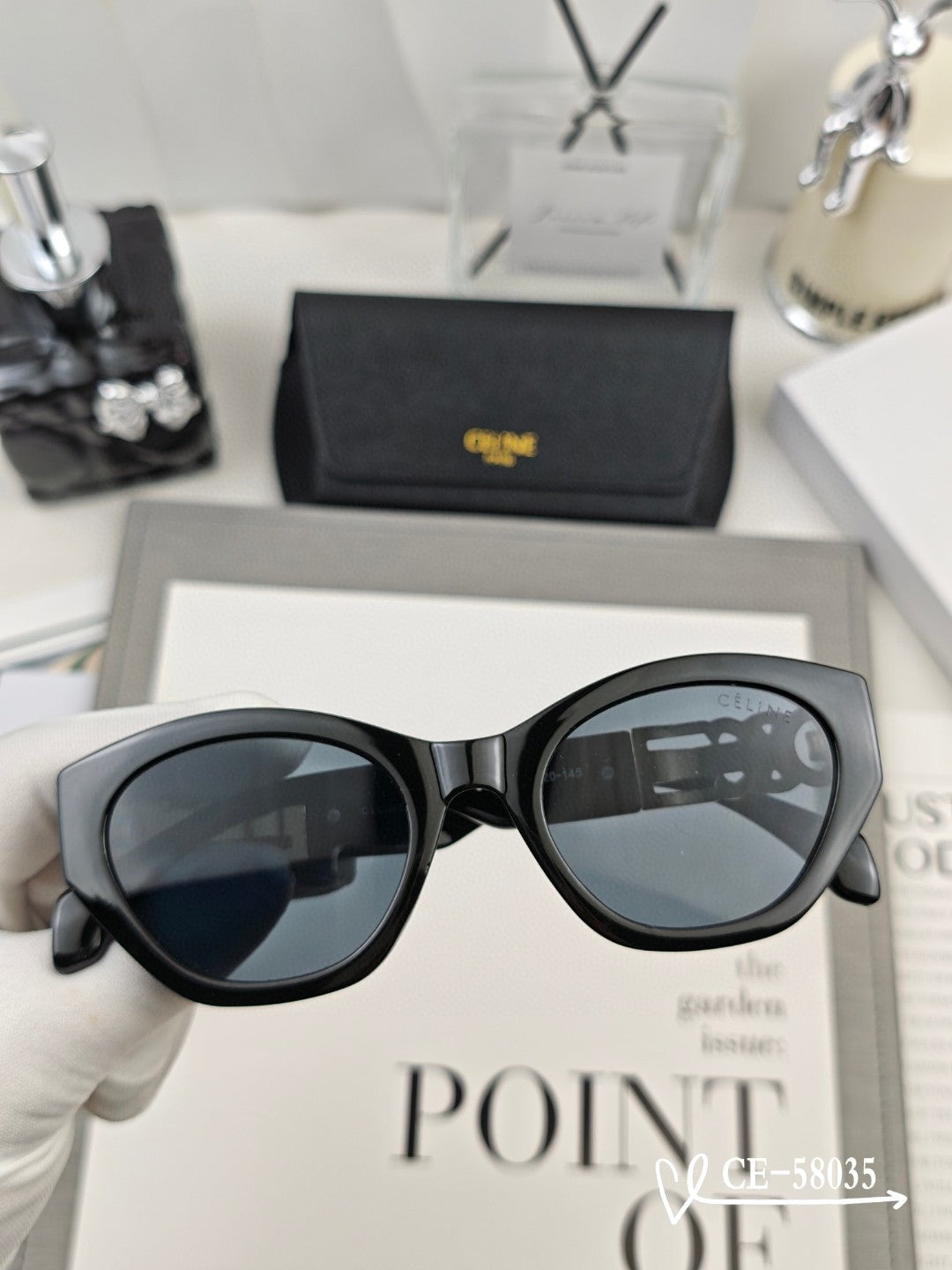 TRIOMPHE SUNGLASS 58035 IN ACETATE - Black