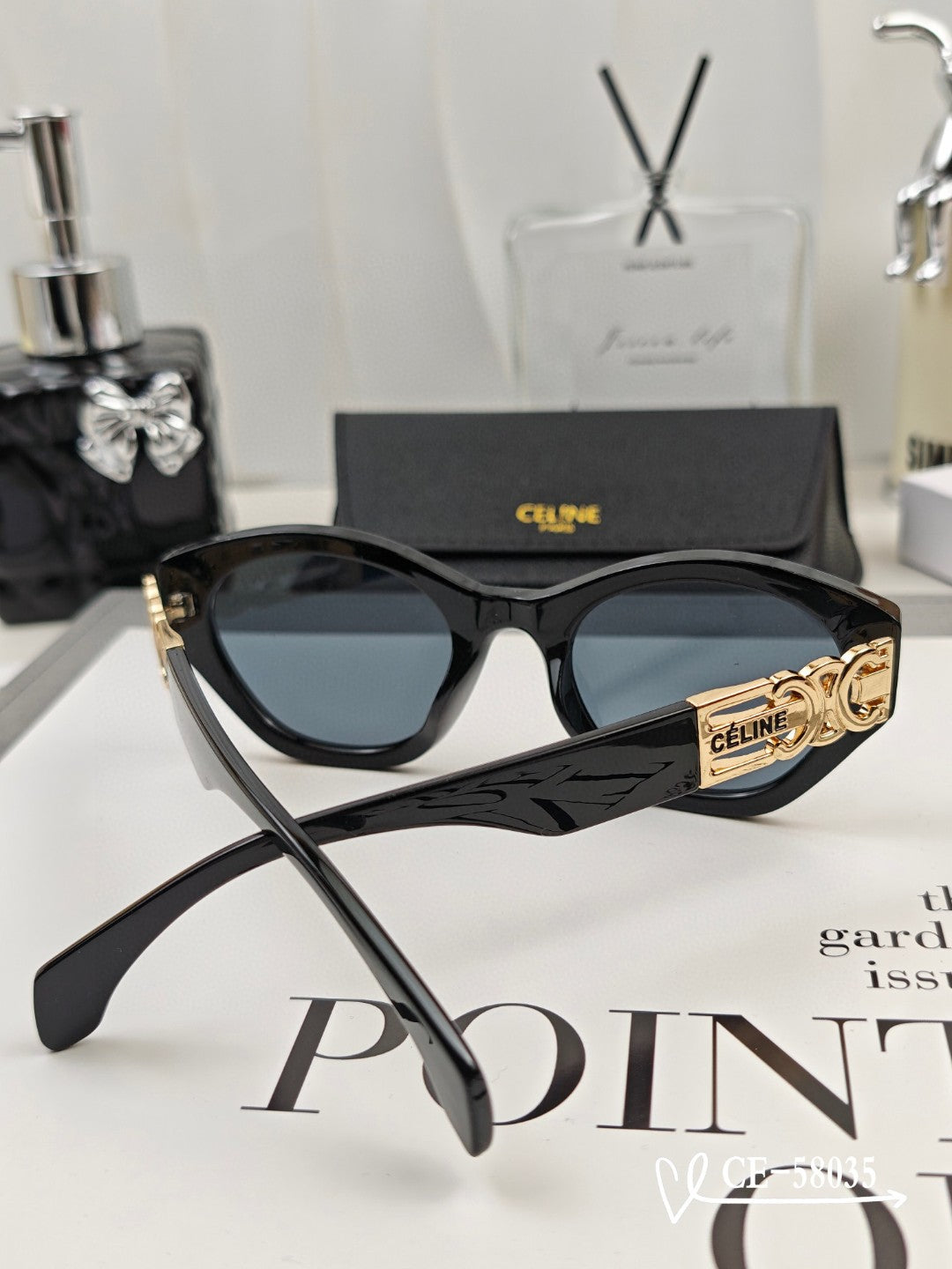 TRIOMPHE SUNGLASS 58035 IN ACETATE - Black