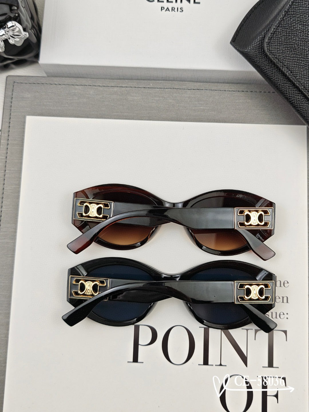 TRIOMPHE SUNGLASSES 58036 IN ACETATE - Black