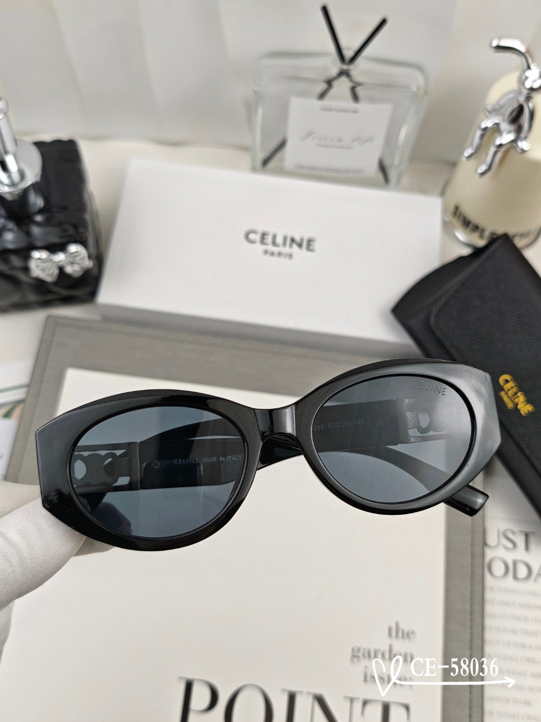 TRIOMPHE SUNGLASSES 58036 IN ACETATE - Black
