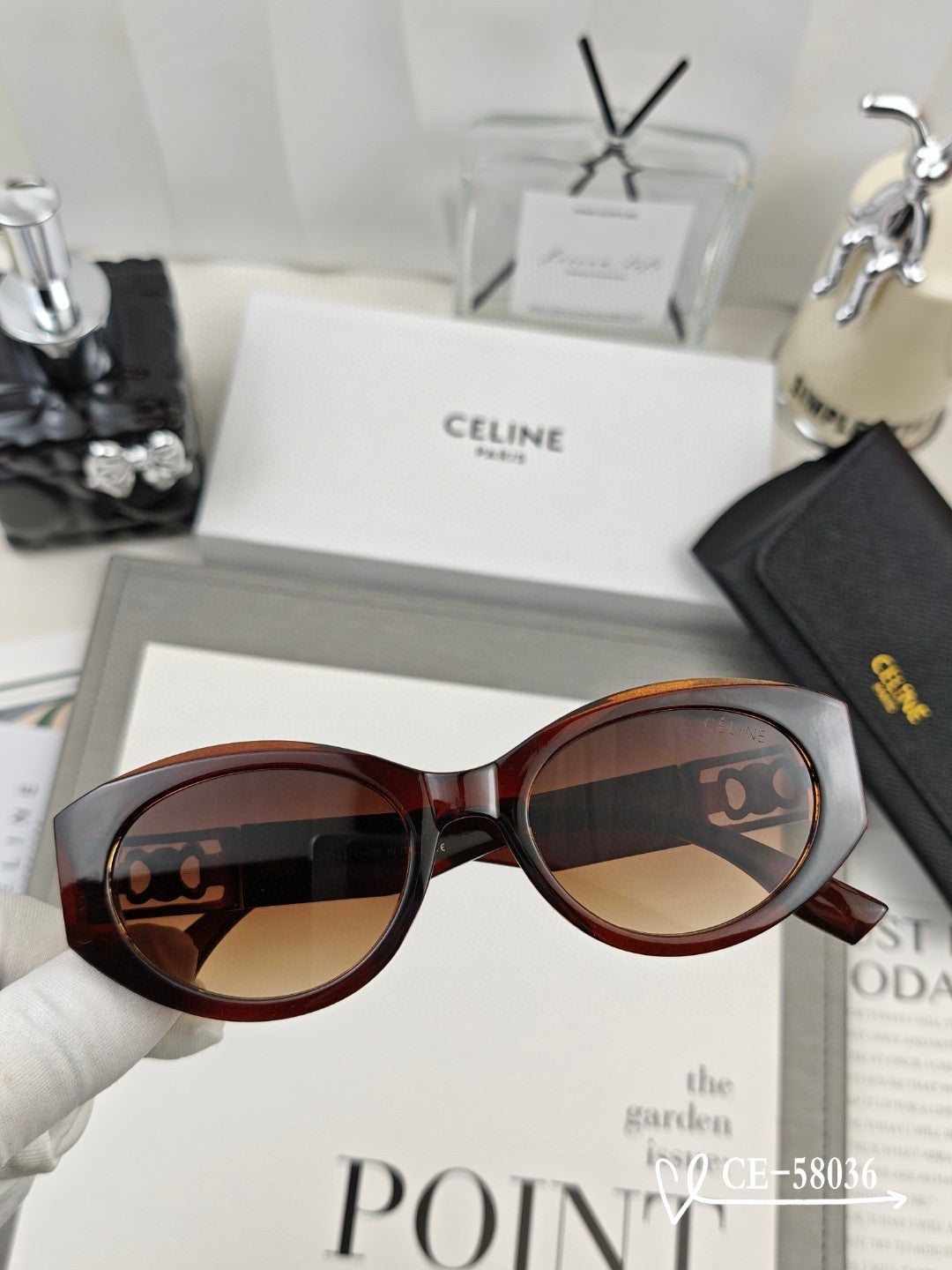 TRIOMPHE SUNGLASSES 58036 IN ACETATE - Black