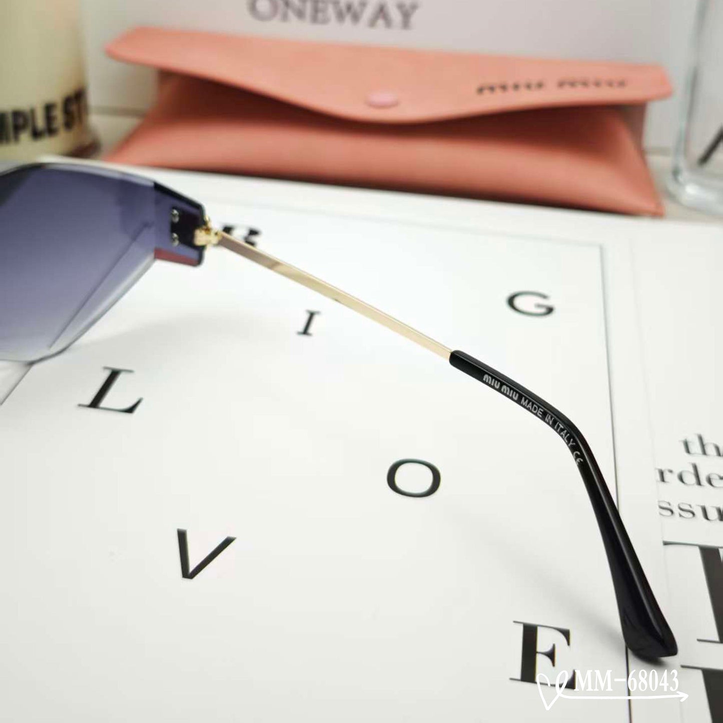 LOGO SUNGLASSES 68043 IN GOLD METAL GREY LENS - Small
