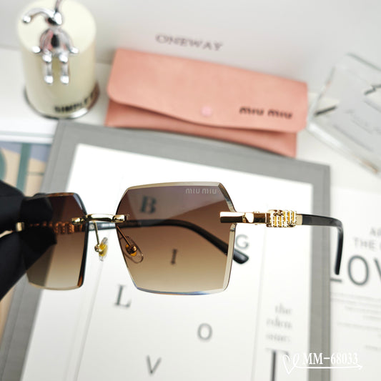 LOGO SQUARE SUNGLASSES 68033 IN METAL - Brown Smoke