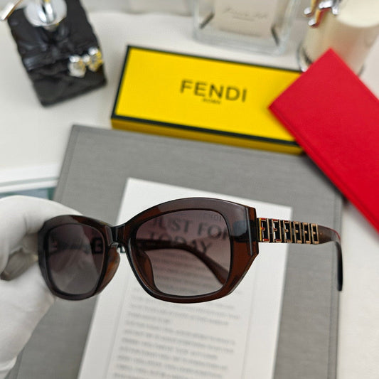ROMA RECTANGULAR FRAME SUNGLASSES 55103 IN ACETATE - Brown