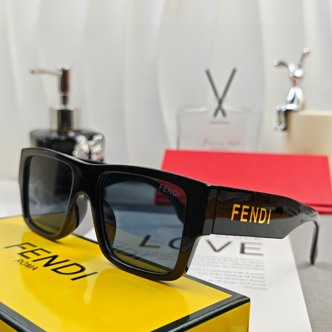 ROMA RECTANGULAR FRAME SUNGLASSES 69103 IN ACETATE - Black/ light blue