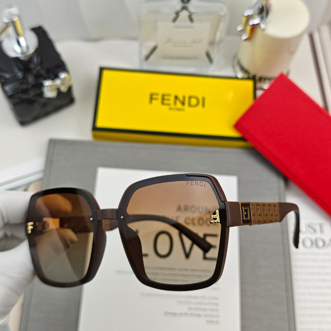OVERSIZED FF DIAMONDS SQUARE FRAME SUNGLASSES 53041 IN ACETATE - Brown