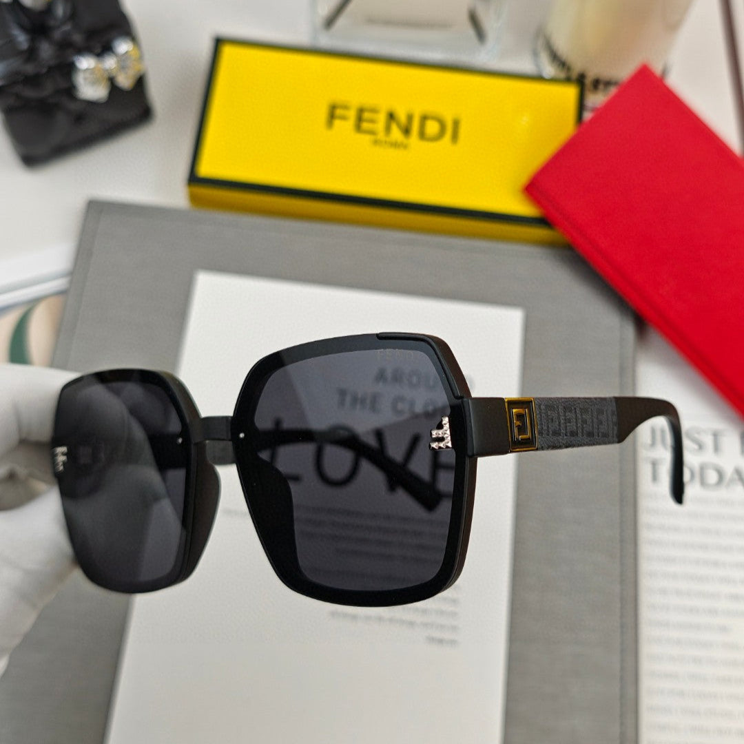 OVERSIZED FF DIAMONDS SQUARE FRAME SUNGLASSES 53041 IN ACETATE - Brown