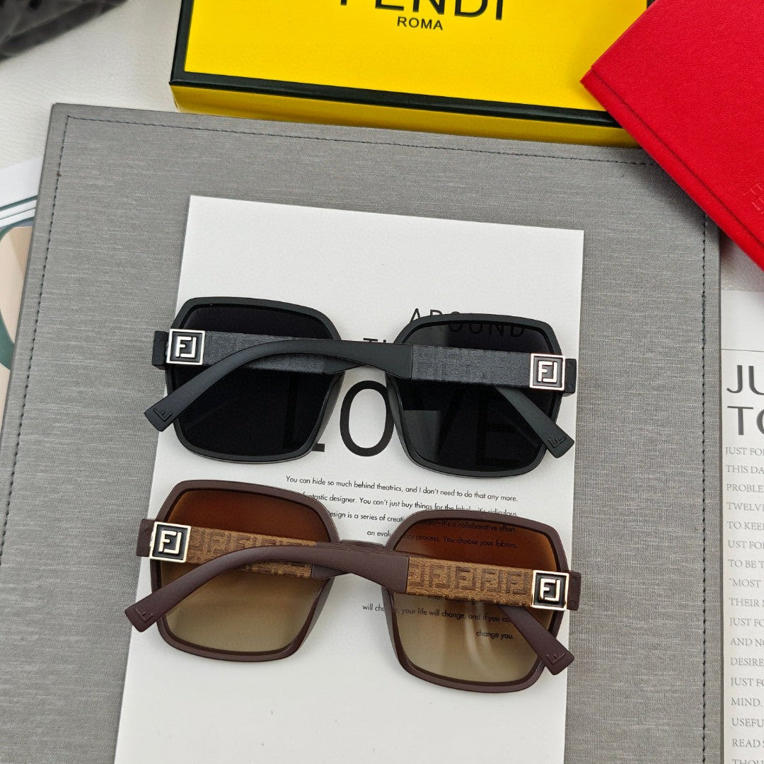 OVERSIZED FF DIAMONDS SQUARE FRAME SUNGLASSES 53041 IN ACETATE - Brown