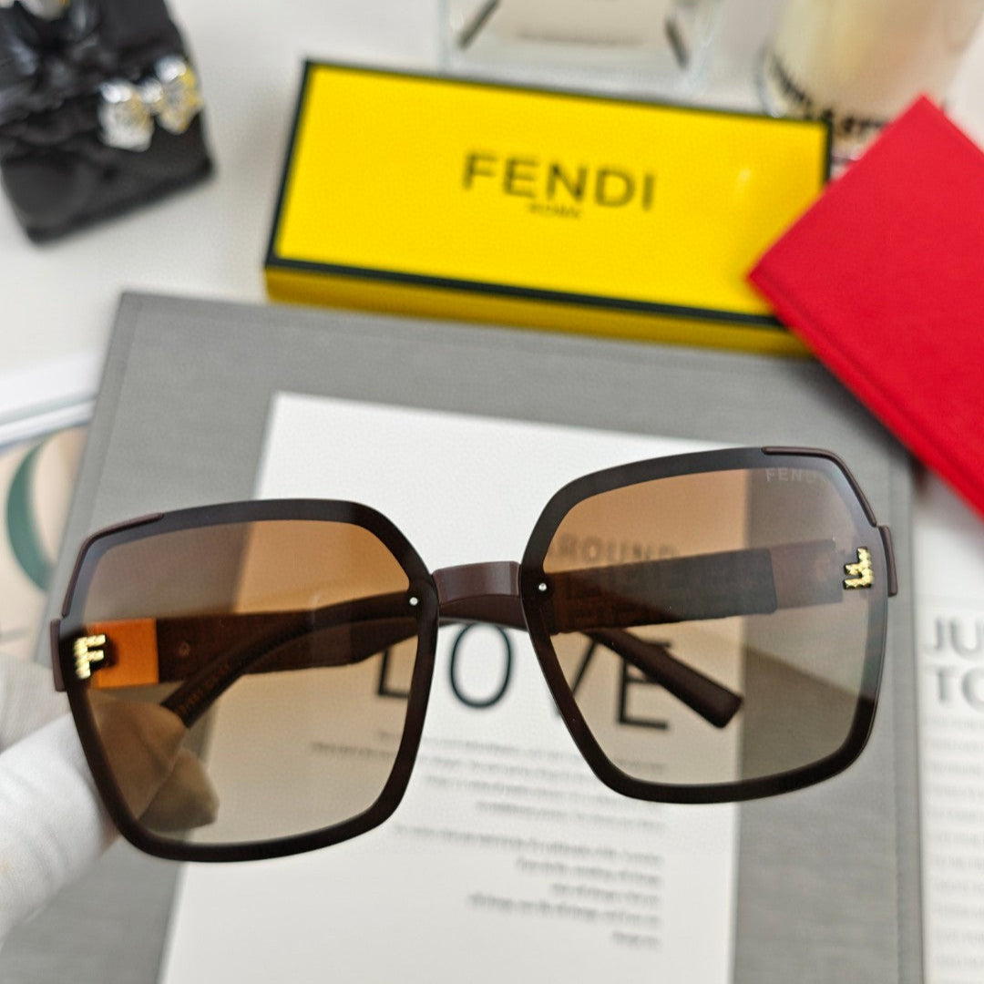 OVERSIZED FF DIAMONDS SQUARE FRAME SUNGLASSES 53041 IN ACETATE - Brown