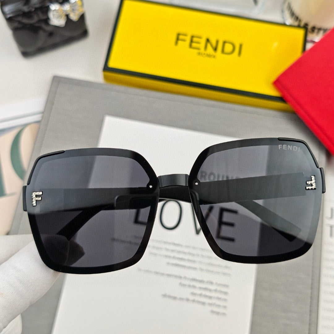 OVERSIZED FF DIAMONDS SQUARE FRAME SUNGLASSES 53041 IN ACETATE - Brown