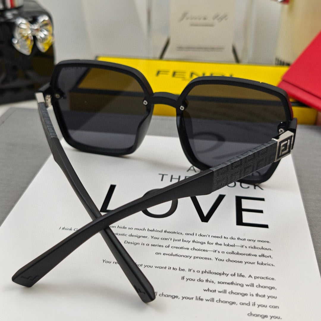 OVERSIZED FF DIAMONDS SQUARE FRAME SUNGLASSES 53041 IN ACETATE - Brown
