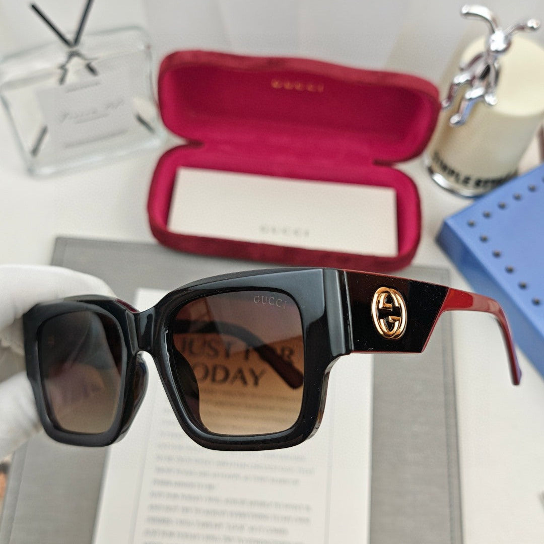SQUARE FRAME SUNGLASSES 69101 IN ACETATE - Black