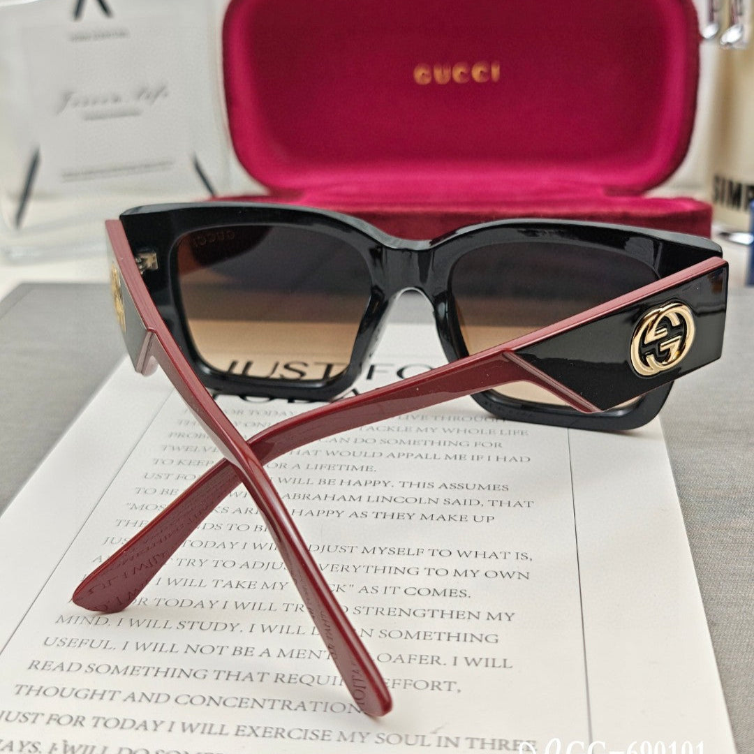 SQUARE FRAME SUNGLASSES 69101 IN ACETATE - Black