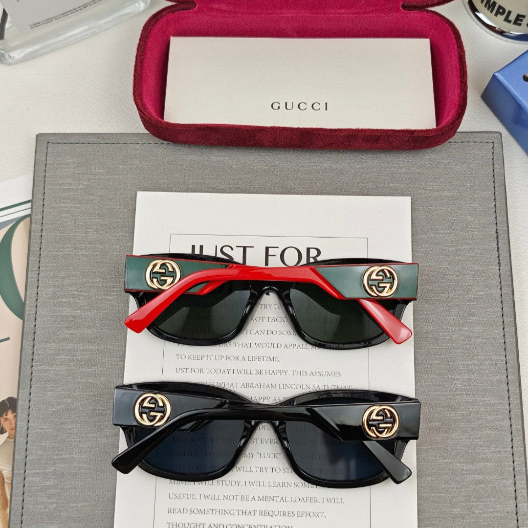 EMBOSSED LOGO OVAL FRAME SUNGLASSES 69100 IN ACETATE - Dark green