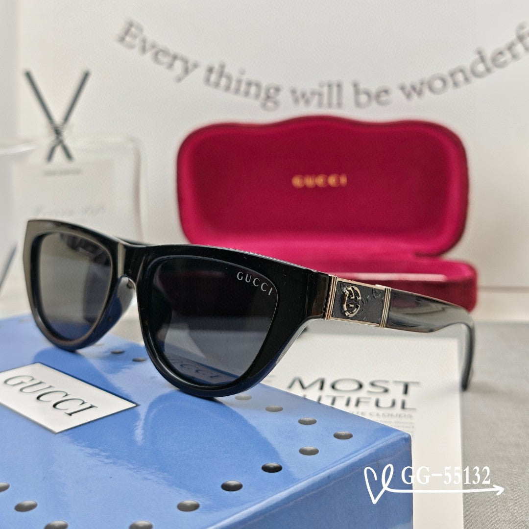 CAT-EYE FRAME SUNGLASSES 55132 IN ACETATE - Black