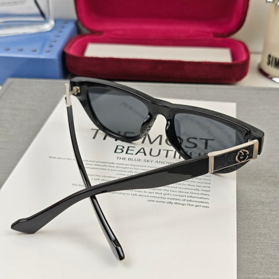 CAT-EYE FRAME SUNGLASSES 55132 IN ACETATE - Black