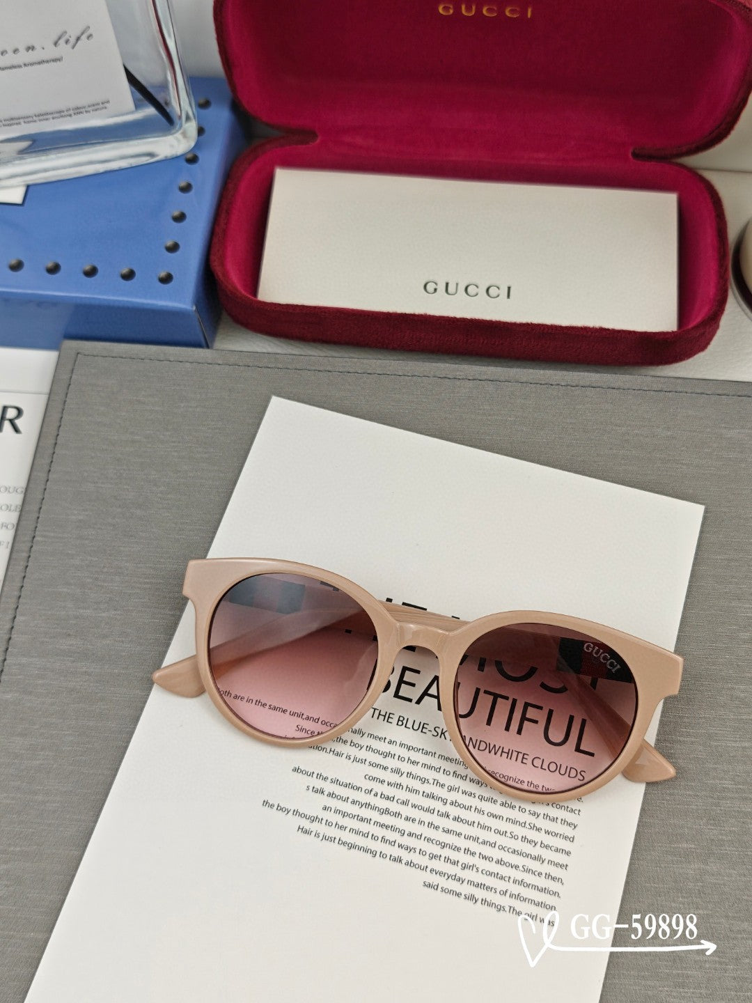 ROUND FRAME SUNGLASSES 59898 IN ACETATE - Black