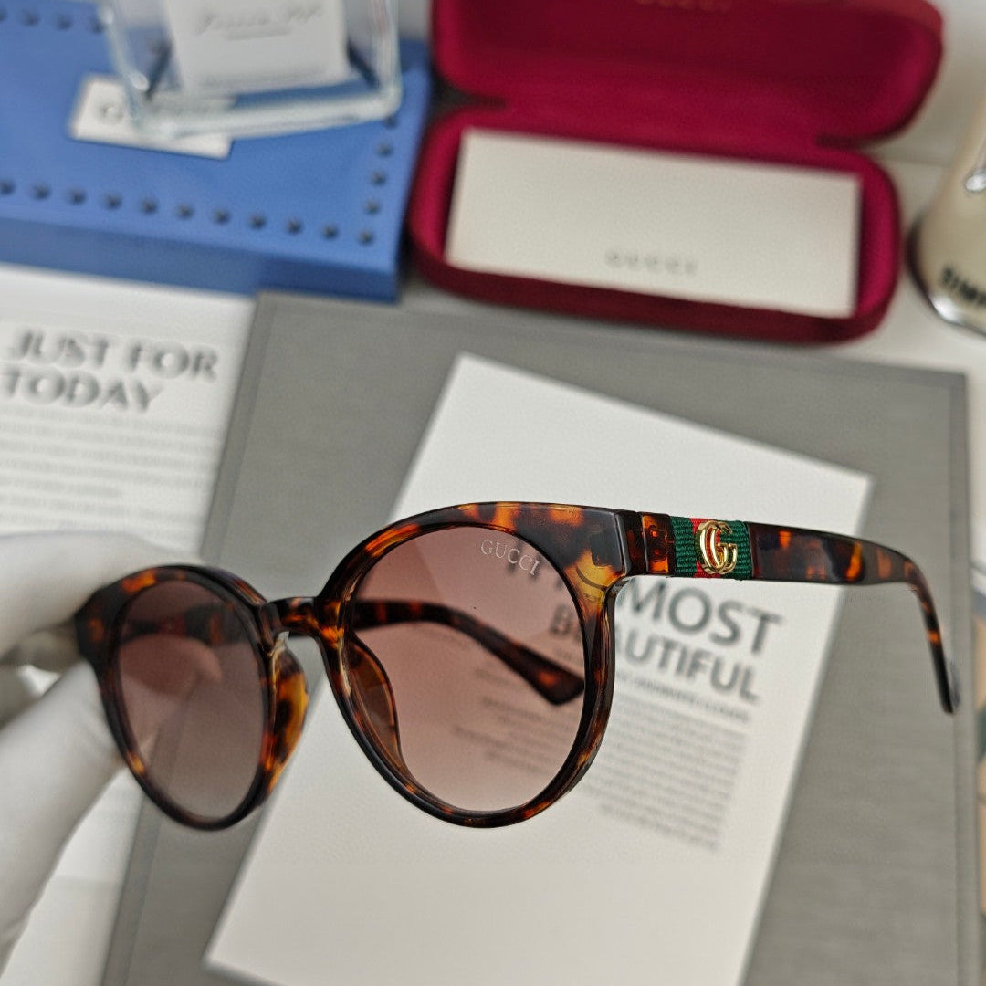 ROUND FRAME SUNGLASSES 59898 IN ACETATE - Black