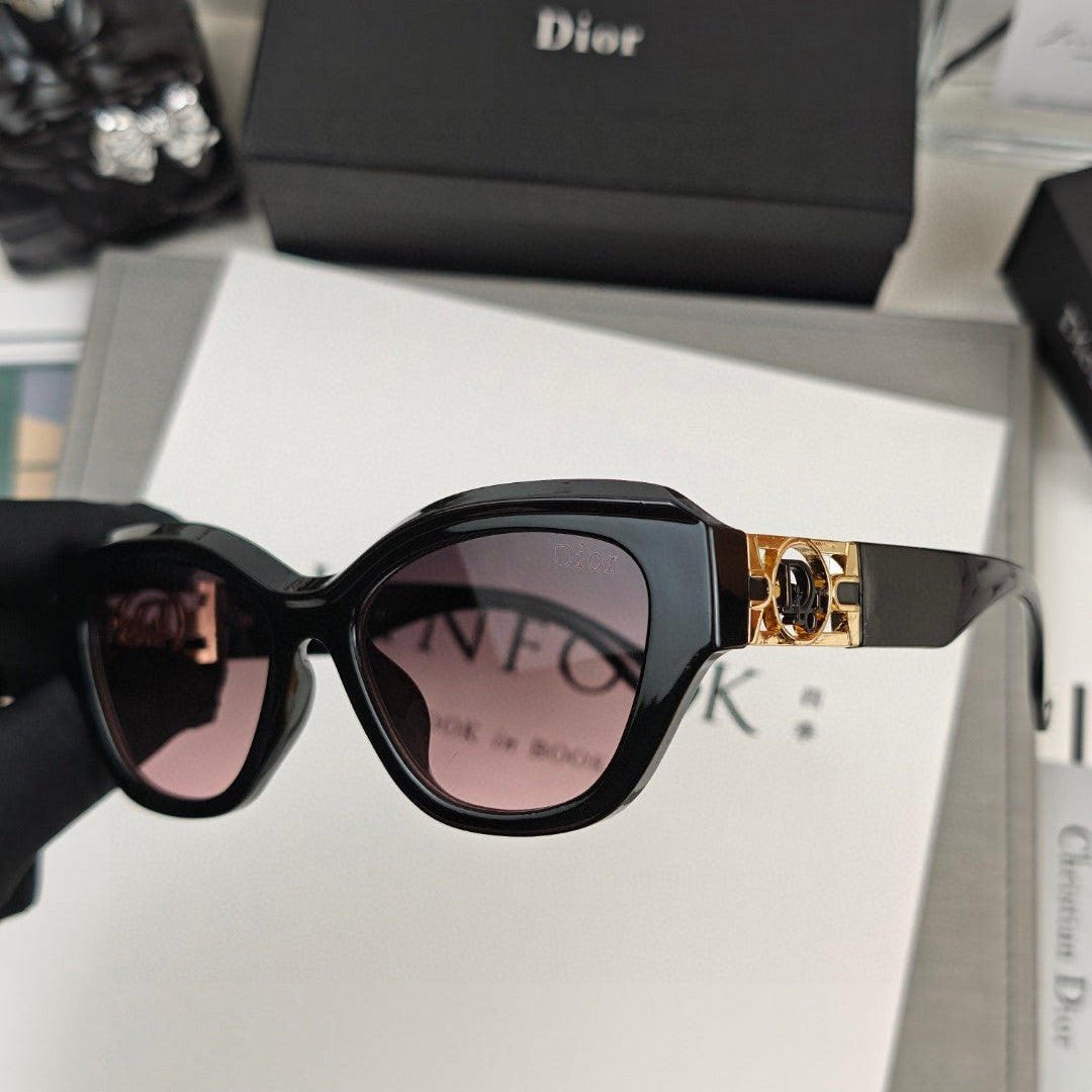 CAT EYE SUNGLASS 58049 IN ACETATE - Black