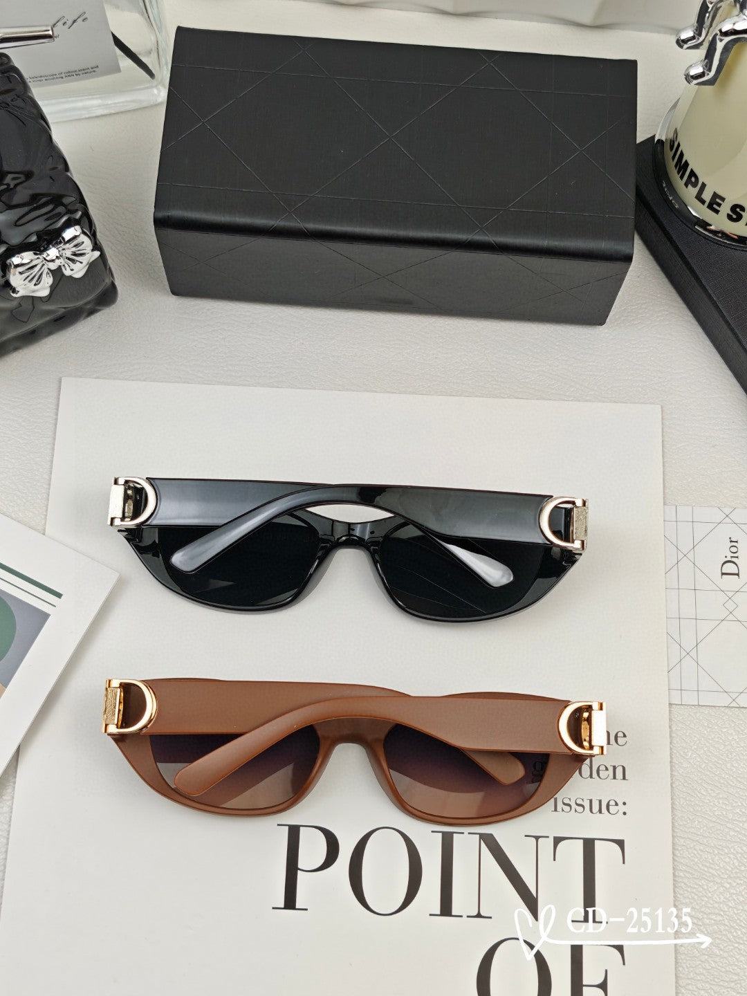 MONTAIGNE SUNGLASS 25135 IN ACETATE - Black