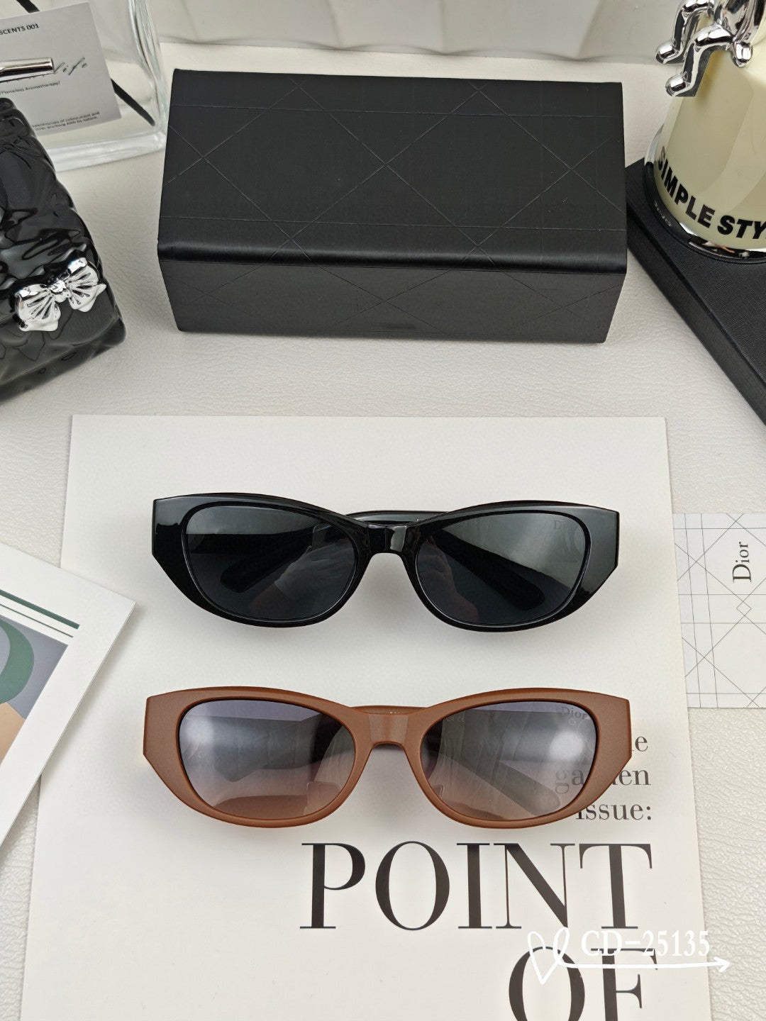 MONTAIGNE SUNGLASS 25135 IN ACETATE - Black
